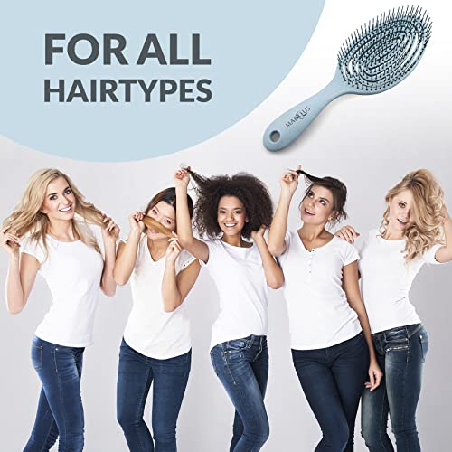marQus Detangle Hair Brush women and men, Exclusive Ultra-soft bending Bristles and Body - Glide Through Tangles With Ease For All Hair Types - W
