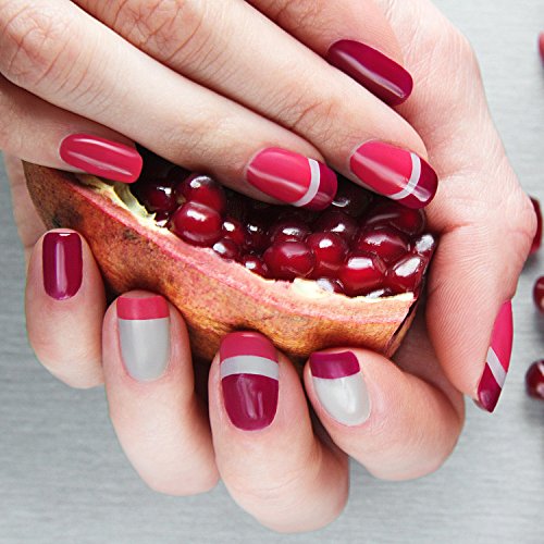 Blulu 648 Pieces French Manicure Nail Stickers Strips, Self-Adhesive Nail Sticker Tips for Manicure Decoration DIY Tools (Moon Shape Design, 648