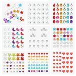 9 Sheets Face Stickers, Self Adhesive Festival Face Stick On Glitter Face Rhinestone Stickers for Face Eye Arm Nail Body Decorations (Multicolore