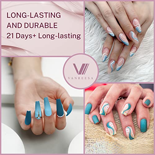 Gel Nail Polish Kit, VANREESA with 36W U V LED Nail Lamp 12 Colours Nail Polish Set with Basic Manicure Tools Black Pink Gray Purple Nail Gel Pol