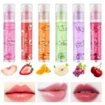 AOOWU 6 Pcs Hydrating Lip Oil Set, Fruit-Flavored Plumping Lip Oil, Long Lasting Lip Glow Balm Lip Care, Transparent Moisturizing No-Sticky Lip G