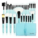 Makeup Brushes Set, 32pcs Blue Premium Cosmetic Make Up Brushes Foundation Blending Blush Concealer Shader Eyeshadow Eyeliner Compatible withTrav