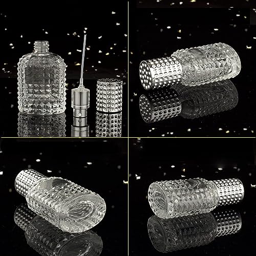 DITK-U 30 ml 2 Perfume Bottles Atomiser Refillable Glass Empty Perfume Atomiser Crystal Glass Art Pineapple Perfume Bottle for Women or Girls (Ca