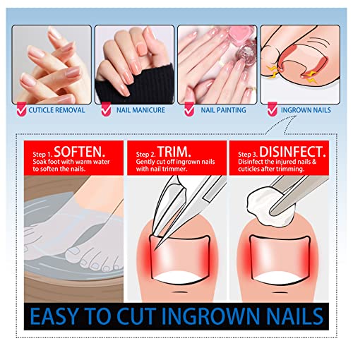 Cuticle Nippers Cuticle Pusher, 3 Pack Professional Cuticle Remover Set Stainless Steel Cuticle Cutter Cuticle Clipper Tools for Manicure and Ped