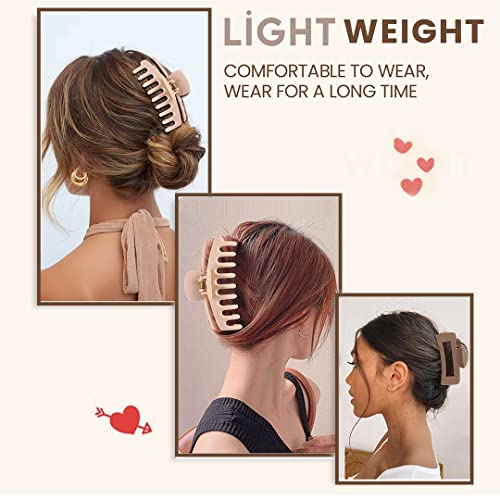 COPLA 8Pcs Large Claw Clips for Thick Hair | Premium Quality Large Hair clips for Thick Hair| 4.3-inch Nonslip Matte Color Hair Claw Clips| Styli
