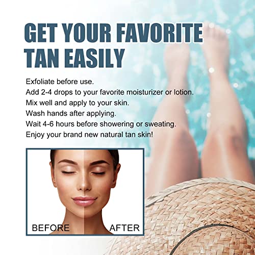 Self Tanning Drops, Body & Face Self Tanner Drops, Self Tanner Drops for Face Tanner, Face Tanning Drops to Add to Moisturizer and Lotion, Bronzi