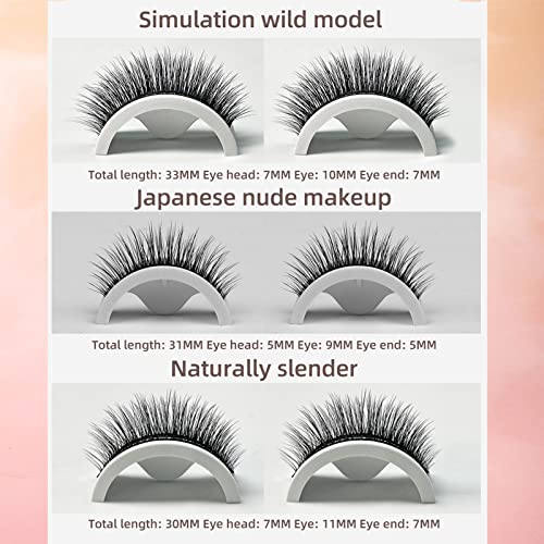 Sadodo Reusable Self Adhesive 3D False Eyelashes,3 Pairs in 1 Case, No Glue Needed,Natural Long Thick Fake Eye Lashes Box with replacement tape (