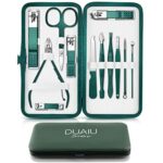 Nail Clippers Manicure Set DUAIU 12PCs Professional Nail Clipper Set Stainless Steel Pedicure Kit for Men Women Nail Care Tools Grooming Kit with