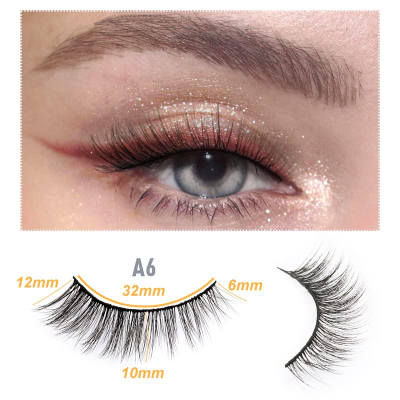 EMEDA 10 Styles False Eyelashes Natural Look 3D Short and Soft Fake Eyelashes Faux m ink Lashes Fluffy And Wispy Eye Lashes 10 Pairs 100% Handmad