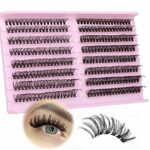 Lash Clusters 288Pcs DIY Individuals Eyelash Extenisons Natural Look 40P 50P Individual Lashes 8-16MM CC Curl Individual Lashes DIY at Home Wispy