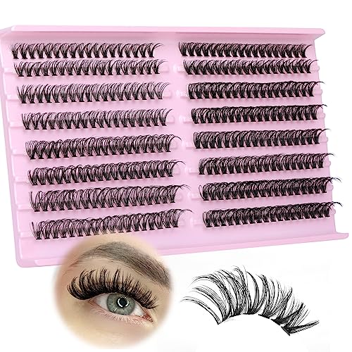 Lash Clusters 288Pcs DIY Individuals Eyelash Extenisons Natural Look 40P 50P Individual Lashes 8-16MM CC Curl Individual Lashes DIY at Home Wispy