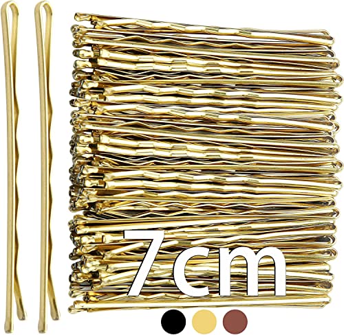Mbsomnus 7cm Hair Grips - 50pcs Blonde Hair Pins, Bobby Pins Waved, Long Kirby Grips - Essential Hair Accessories for Women & Girls, Ideal for Al