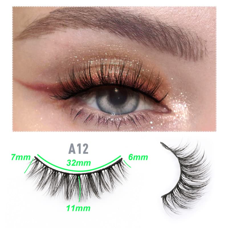 EMEDA 10 Styles False Eyelashes Natural Look 3D Short and Soft Fake Eyelashes Faux m ink Lashes Fluffy And Wispy Eye Lashes 10 Pairs 100% Handmad
