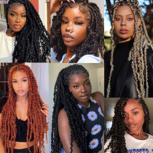 Leeven 7 Packs Water Wave Braiding Hair for Butterfly Faux Locs 24 Inch Long Water Wave Crochet Hair Hot Water Setting Passion Twists Braiding Ha