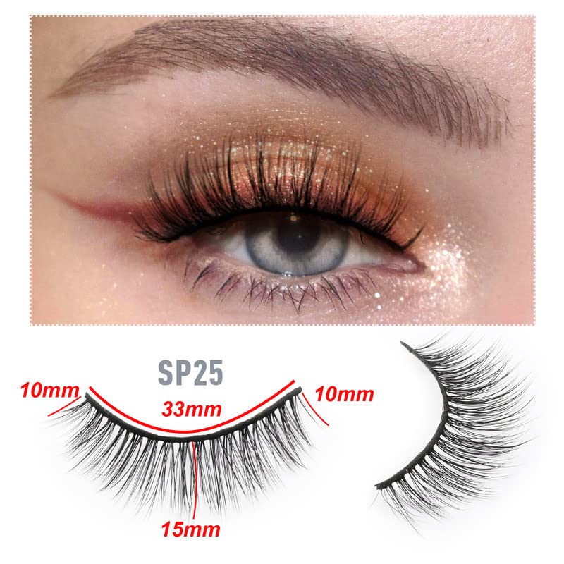 EMEDA 10 Styles False Eyelashes Natural Look 3D Short and Soft Fake Eyelashes Faux m ink Lashes Fluffy And Wispy Eye Lashes 10 Pairs 100% Handmad