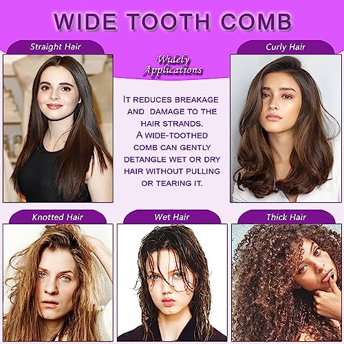 Hair Comb Set - Wide Tooth Rat Tail Comb 2pc Fine Tooth Rat Tails Comb for Parting long handle Detangler Pin Tail Comb for Sectioning Foiling Bra