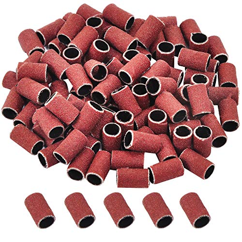AOVNA 100 Pieces 180# Sanding Bands Pack Nail Sanding Bands Grinding Sand for Electric Nail Drill Nail art Manicure Pedicure Nail Drill (180#)