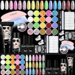 Morovan Poly Nail Gel Kit - Poly Gel Nail Kits Starter Kit with 18 Colors Nail Glitter, DIY Poly Nail Gel Kit with Everything Nail Extension Gel