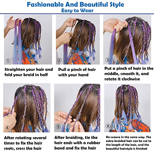 Braiding Hair Extensions Braiding Hair Fashion Synthetic Braid Hair Extensions for Women Braiding Coloured Hair for Braiding DIY Wigs Cosplay (Bl