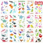 15 Sheets Temporary Tattoos for Kids, Waterproof Childrens Temporary Tattoo Sticker Pack Idea for Girls Boys (Dinosaur Pirate Monster),Non Toxic