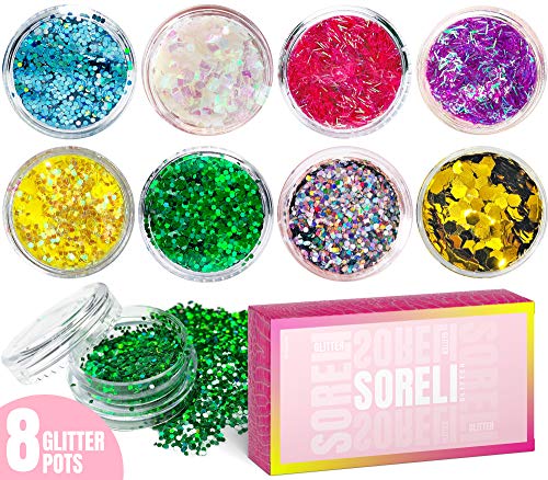 Glitter Make Up 8 Set (UK COMPANY) Festival Glitter Body Glitter Halloween Glitter Festival Glitter
