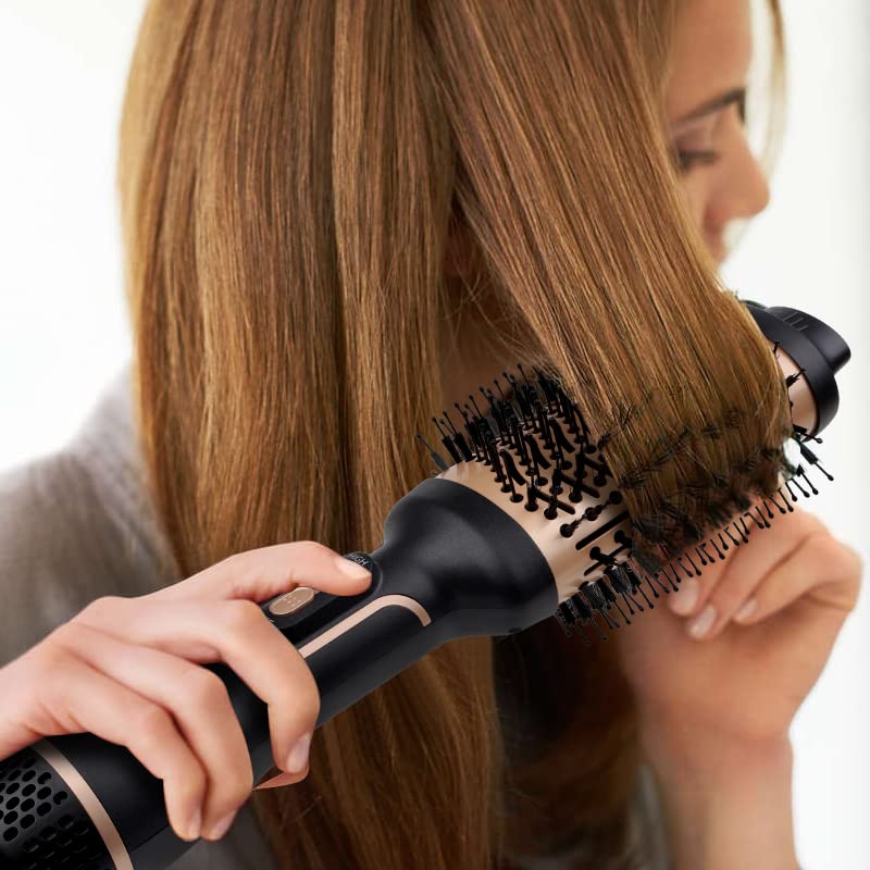 Hair Dryer Brush, Hot Air Brush for Fast Drying, Hair Dryer and Styler for Salon Results, Negative Ionic Curler Straightening Comb, 4 in 1 Hot Ai