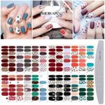 Kalolary 20 Sheets Nail Polish Sticker Full Wrap Nail Art Sticker, Leopard Print Self-Adhesive Nail Art Decal Strip Nail Decals with Nail File fo
