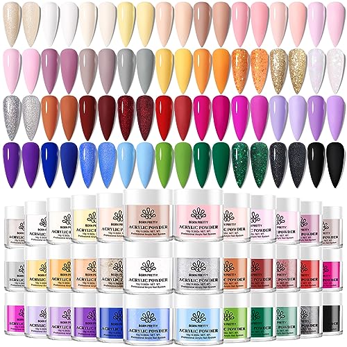 BORN PRETTY Chrome Nail Powder Holo Powder Nail Art Powder Mirror Glitter Rainbow Neon Pearl Pearl Pigment Manicure Glitter Dust 4 Boxes