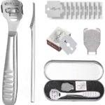 Foot Files Set Callus Shaver - Pedicure Foot Scraper Dead Hard Skin Remover Heel Corn Cracked Skin Removal Foot Rasp Kit - Stainless Steel Foot C