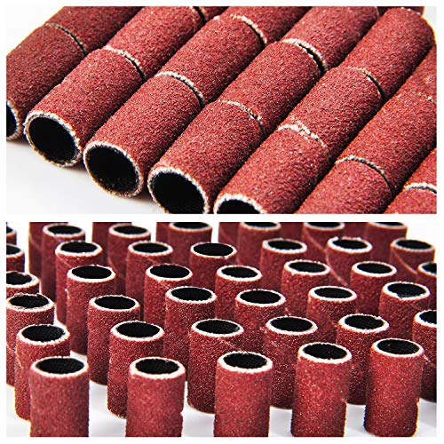 AOVNA 100 Pieces 180# Sanding Bands Pack Nail Sanding Bands Grinding Sand for Electric Nail Drill Nail art Manicure Pedicure Nail Drill (180#)