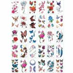 Yesallwas 30 Sheets cute Temporary Tattoo Sticker Fake Tattoos for Women Girls Models,Waterproof Long Lasting Body Art Makeup Sexy Realistic Tatt