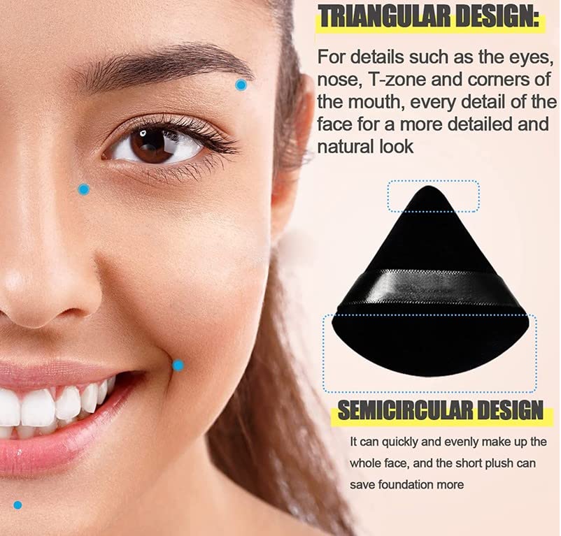 Powder Puff Face Triangle Makeup Puff 2 Pcs Setting Powder Puffs for Pressed Powder Large Soft Under Eye Make Up Sponges With Strap For Body Eyes