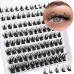 Lash Clusters DIY Eyelash Extensions 96pcs Cluster Lashes Wispy False Eyelashes C D Curl Individual Lashes Extensions 8-16MM Mega Fluffy Eyelash