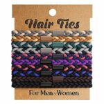 EasYoung 10pcs Braided Mens Hair Ties for Guys, for Buns Curly Thick Dense Hair Elastic Hair Ties For Men & Women, No Crease Hair Coils Hair Ties