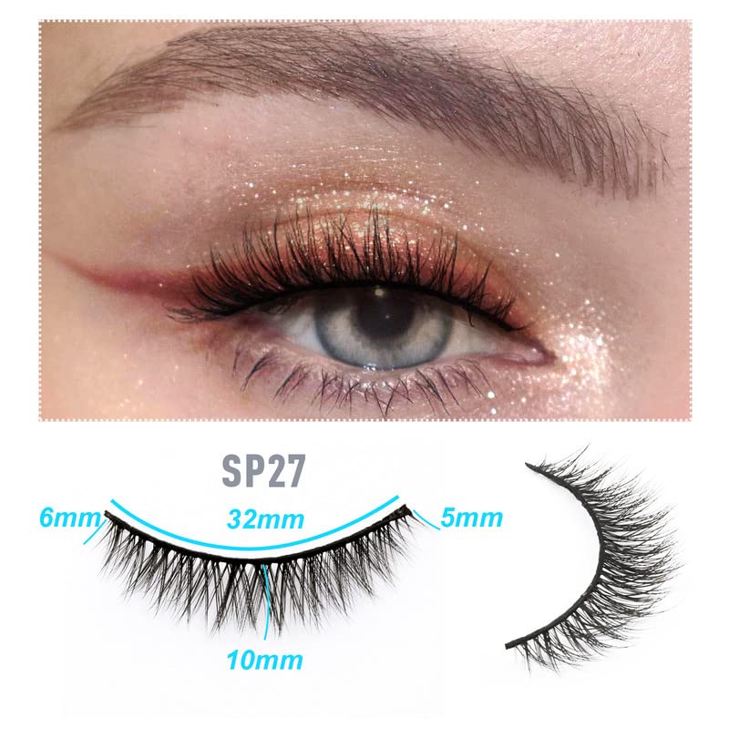 EMEDA 10 Styles False Eyelashes Natural Look 3D Short and Soft Fake Eyelashes Faux m ink Lashes Fluffy And Wispy Eye Lashes 10 Pairs 100% Handmad