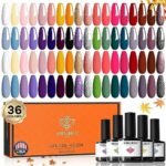 Modelones Gel Nail Polish Set 36 Colors All Seasons Holiday Pink Red Gel Polish Soak Off Glitter Nail Gel Nail Art Starter Kit Nail Salon Kit Man