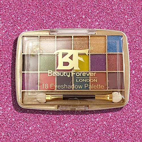 Beauty Forever 18 Colour Palette Eye Shadows, Bold & Ultimate Look, Smokey Eyes, Glitter, Metallic, Shimmer, Long Lasting, Highly Pigmented, Matt