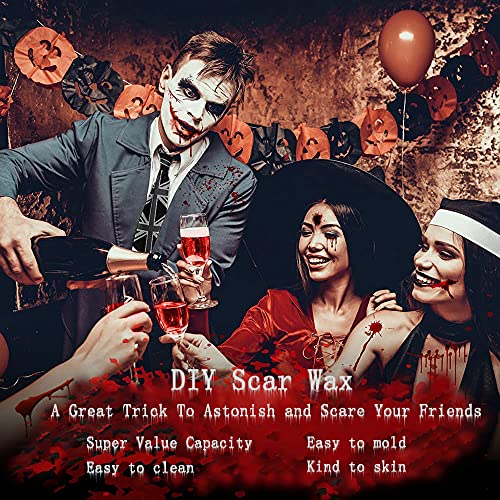 Mysense Scar Wax Kit SFX Make Up Special Effects Fake Molding Wound Skin Wax Body Paint Halloween Set Fake Nose Stage Zombie Cosplay Costume SFX
