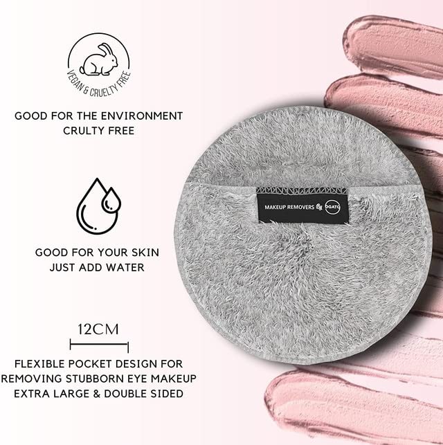 Reusable Eye Makeup Remover Pads Set -Ogato- Just Use Water- XL Reusable Face Pads - Eco Friendly - FREE Laundry Bag - Makeup Remover Cloth For A