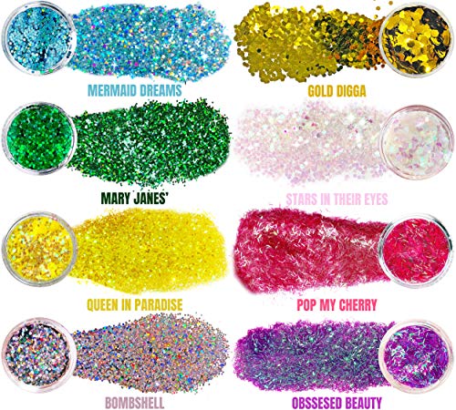 Glitter Make Up 8 Set (UK COMPANY) Festival Glitter Body Glitter Halloween Glitter Festival Glitter