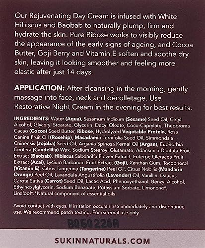 Sukin Purely Ageless Rejuventating Day Cream 120ml - with Vitamin E; cruelty free & vegan friendly - to naturally plump, firm & hydrate skin, whi