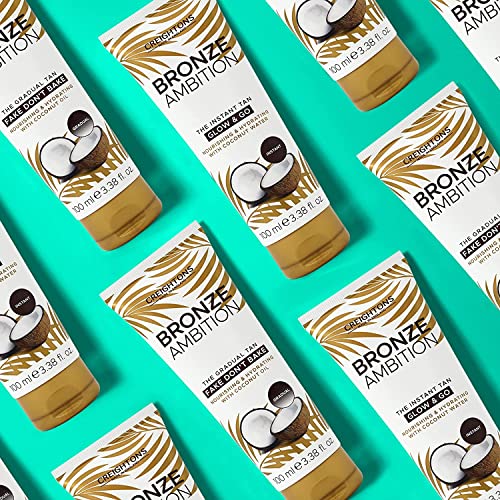 Creightons Bronze Ambition The Instant Tan Glow & Go (100ml) - Immediate, Streak-Free & Natural Looking Tan Enriched with Coconut Water to Nouris