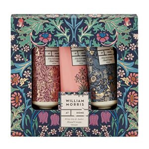William Morris At Home Dove & Rose White Iris & Amber Hand Cream Set | Shea Butter & Essential Oils | Vegan Friendly | Travel Friendly Sizes | 3