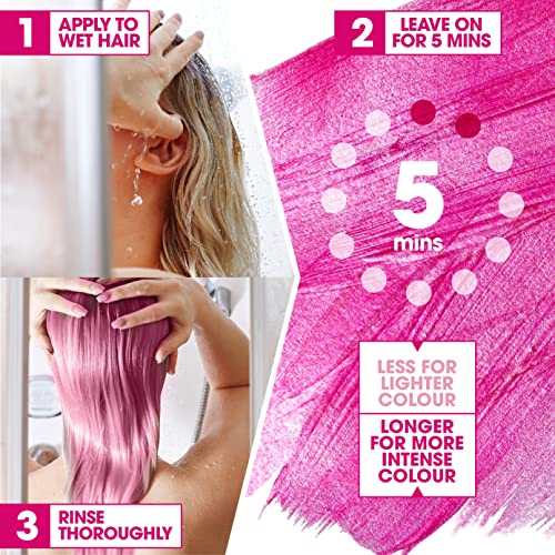 PRO:VOKE Go Pink Temporary Colour Hair Mask 300 ml, NEW Go Pink Without Commitment Lasts 8 Washes, Keratin Enriched formula