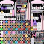 cooserry Acrylic Nail Kit with Drill and Light - Professional Acrylic Nail Kit Full Set for Beginners with Everything 48 Colors Glitter Powder Li