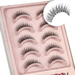 Aupalada False Eyelashes Wispy Lashes Natural Look Clear Band Lashes Pack Light Volume Soft Strip Fake Lashes 5 Pairs Multipack, Tatti lashes, Fa