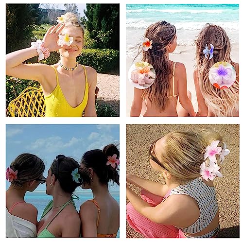 Flower Hair Clip, Nonslip Flower Claw Clips Strong Hold Hawaiian Claw Clip for Medium Thick Hair Hair Claw Clips for Women and Girls (A# 6 PCS)