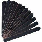 12PCS Professional Nail Files Double Sided Emery Board (100/180 Grit) Washable Nail Files, Fingernail Buffing Files for Home and Salon Use - Blac