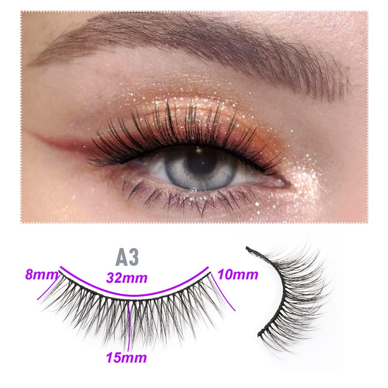 EMEDA 10 Styles False Eyelashes Natural Look 3D Short and Soft Fake Eyelashes Faux m ink Lashes Fluffy And Wispy Eye Lashes 10 Pairs 100% Handmad