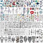 EGMBGM 66 Sheets 430+ PCS Cute Temporary Tattoos For Women Men Adults, Watercolor Butterfly Flower Lavender Fake Tattoo Stickers Kids Boys Girls,